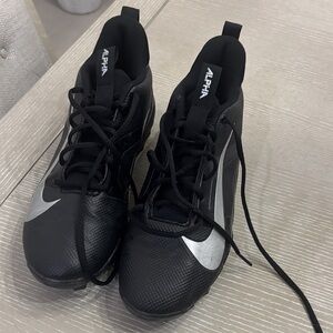 Boys Black and Silver football Cleats
